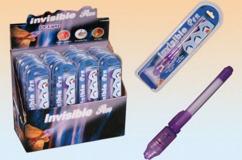 Geheimstift mit unsichtbarer Tinte + UV-Licht, 1 Stück