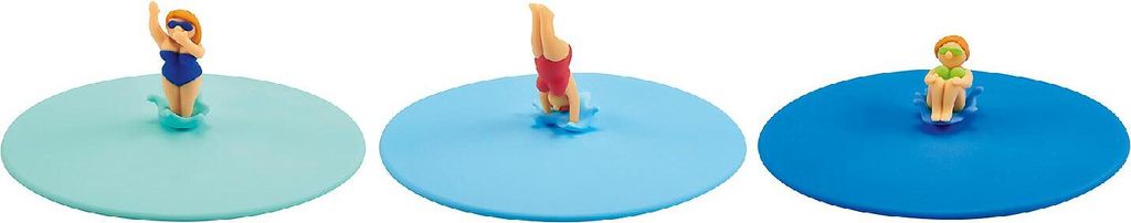 Lurch 3er Set Splash Girls Sommerdeckel Glasdeckel aus Silikon