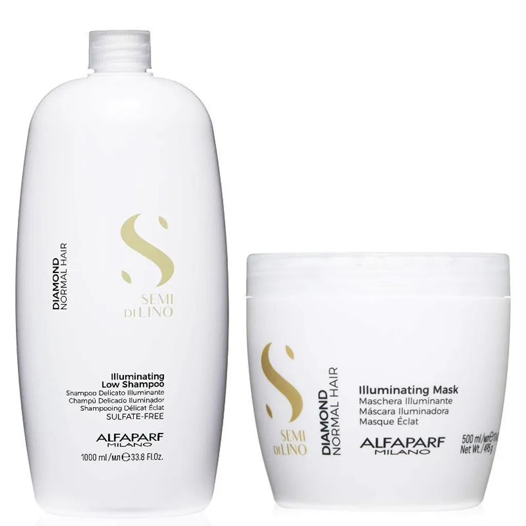 Shampooing 1000ml et Masque 500ml Alfaparf SDL Diamond Haute Brillance