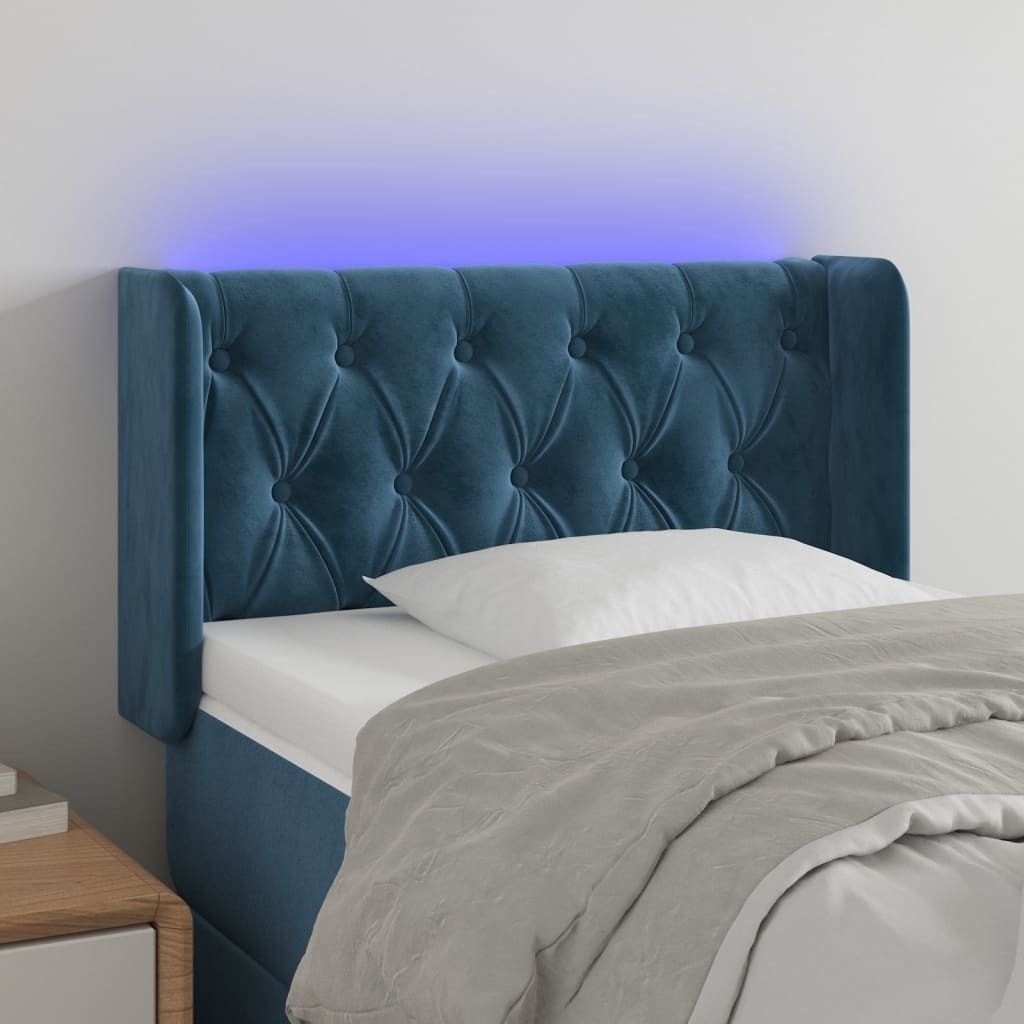 Maison Exclusive - LED Kopfteil Dunkelblau 83x16x78/88 cm Samt