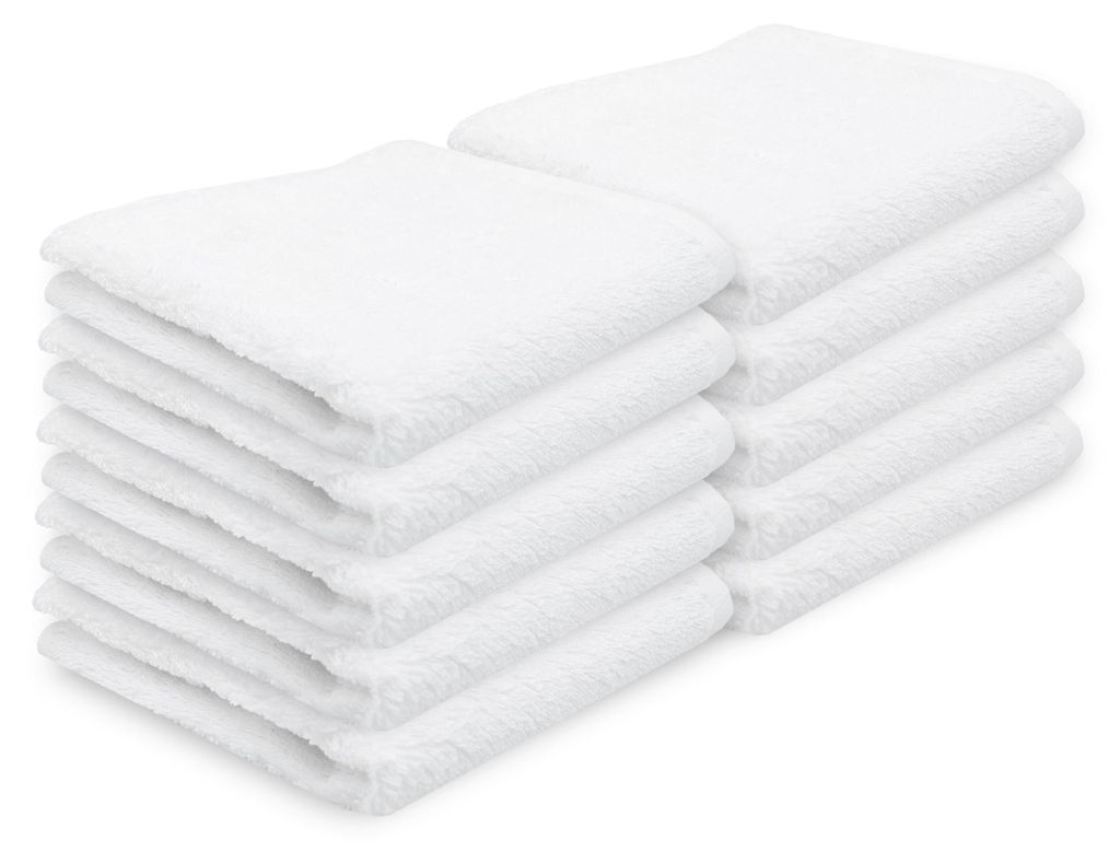 10er Set Seiftücher, 100% Baumwolle, 30x30 cm, weiß Produktbild 