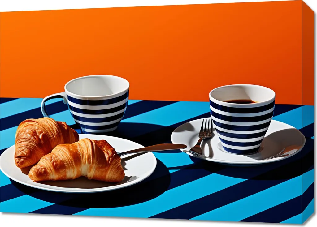 Déco Murale Cuisine Image Croissants 70x50 cm - Ambiance Bistrot Chic