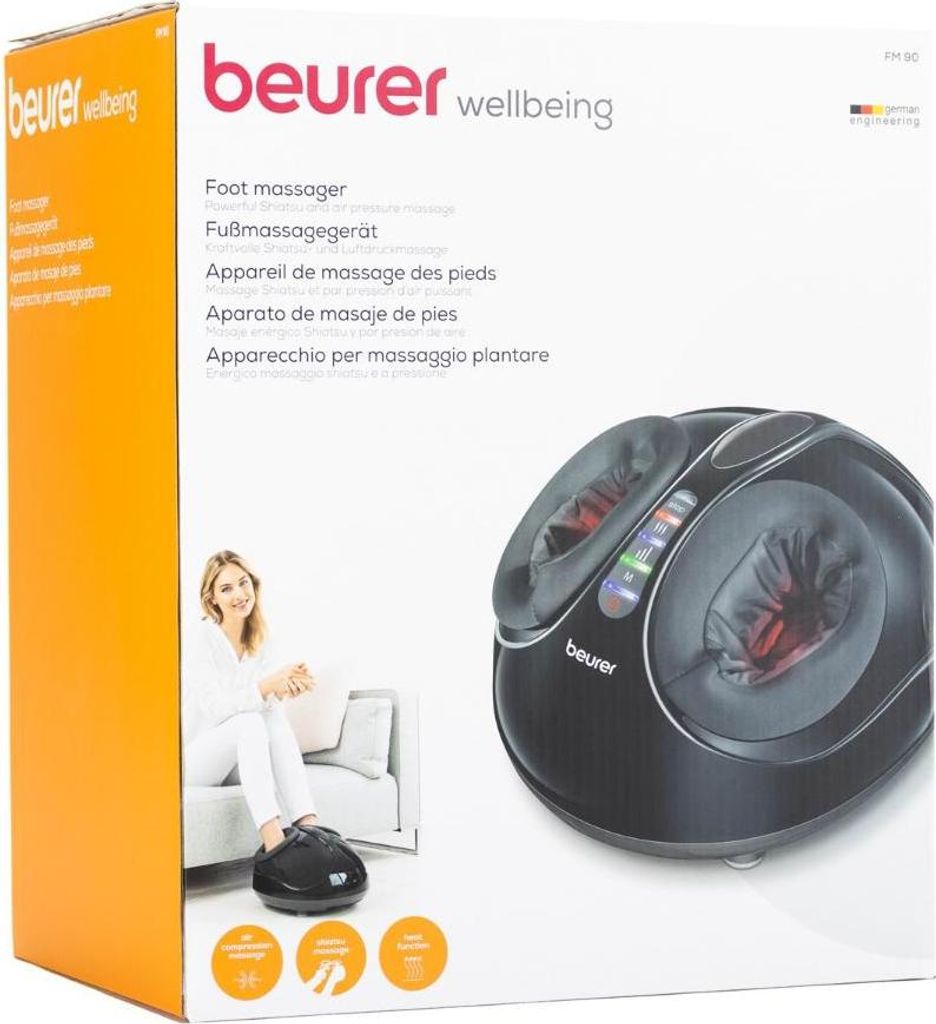 Beurer voetmassageapparaat FM 90: Shiatsu-massage en Productafbeelding 