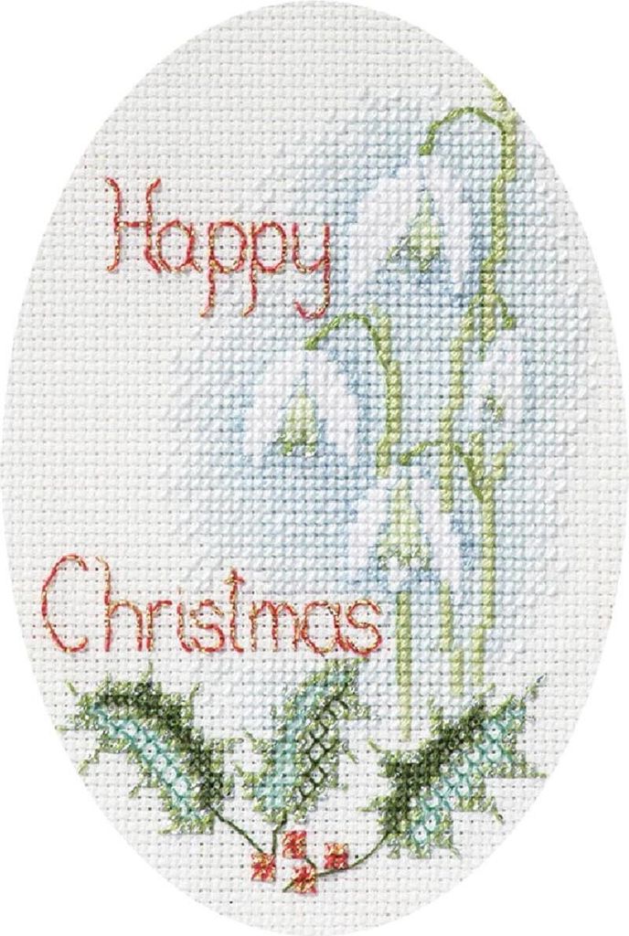 Bothy Threads Grußkarte Kreuzstich-Set "Schneeglöckchen", 9x13.3cm, DWCDX51, Zählmuster