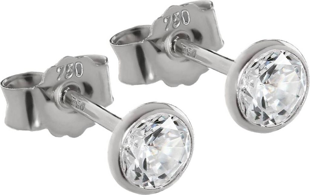 Paar 4,5mm Ohrstecker Weißgold 750 Gold Ohrringe 18 Karat Produktbild 