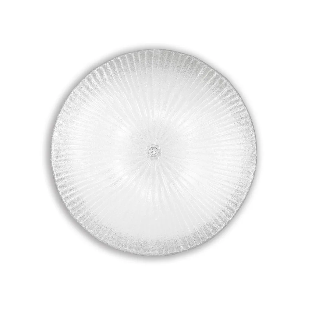 Grand plafonnier pour salon Classic Shell verre transparent 6xE27