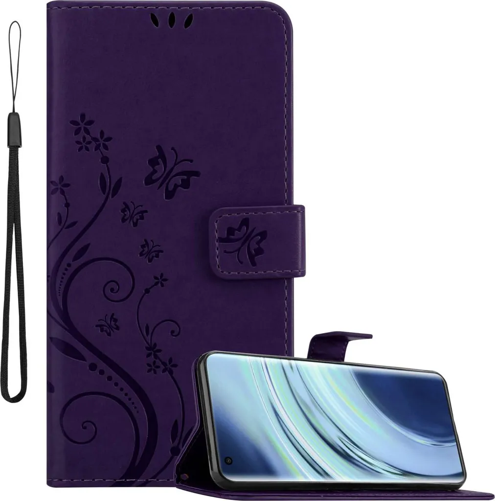 Cover Floreale Xiaomi Mi 11 5G Cadorabo Dark Purple Flip Wallet Case