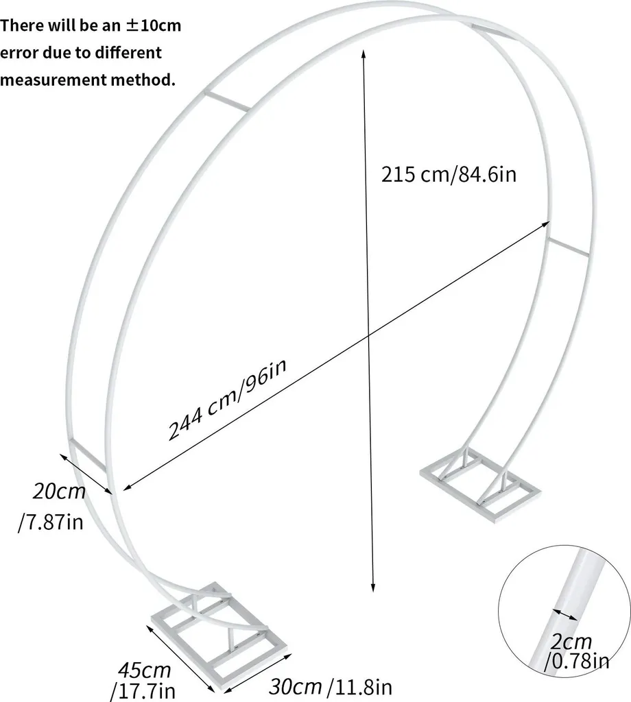 Offerta Arco Matrimonio 2,4m | Metallo Bianco Doppio Binario Smontabile