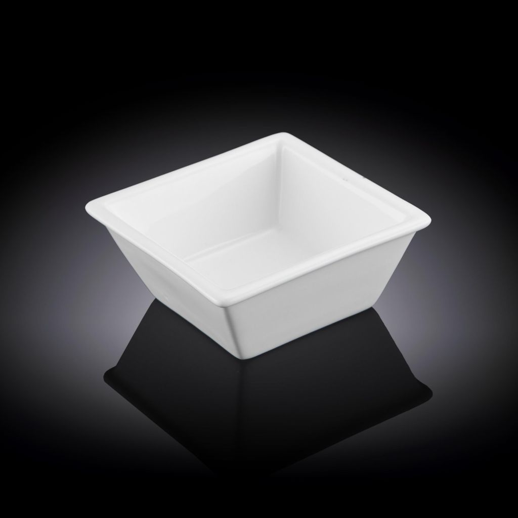Wilmax WL-992495/A Porzellan Quadratischer Teller, Weiss, 9.5cm Länge, 9.5cm Breite, 150mL Kapazität