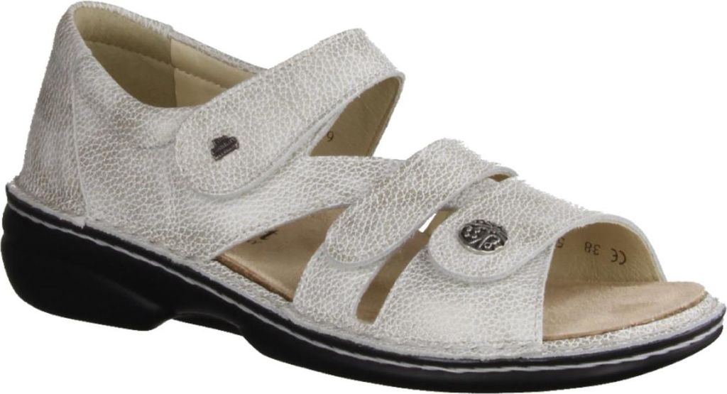 Finn Comfort Sandale mit geschlossener Ferse Biella-Soft 82623-821081, Glattleder, Taupe, weiches Fußbett zum Wechseln 41