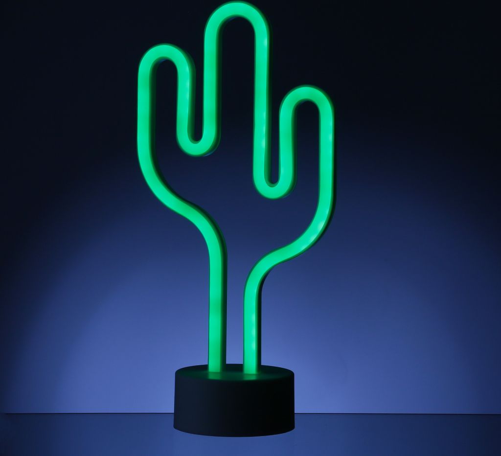 LED NEON Figur Kaktus - Dekoleuchte - H- 30cm - Batterie oder USB Betrieb - stehend - gruen