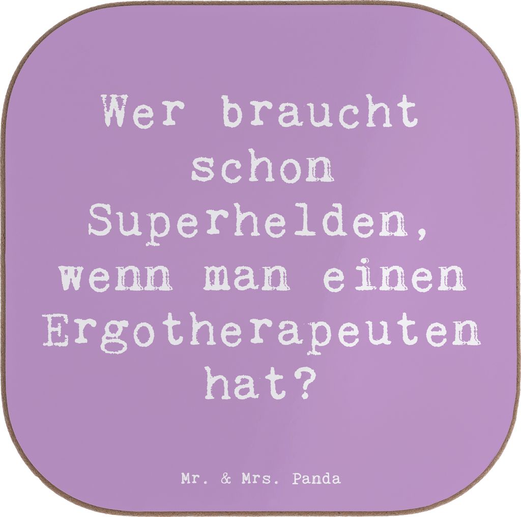 Mr. & Mrs. Panda Untersetzer Glas Spruch Ergotherapeut Held Produktbild 