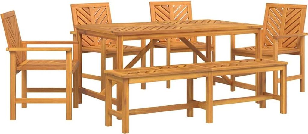 "2026 MODERNE"Garten Essgruppe - Balkonmöbel-Set - CLORIS - 6 pcs Braun Massivholz Akazie - Gartentische NeuMöbel829098