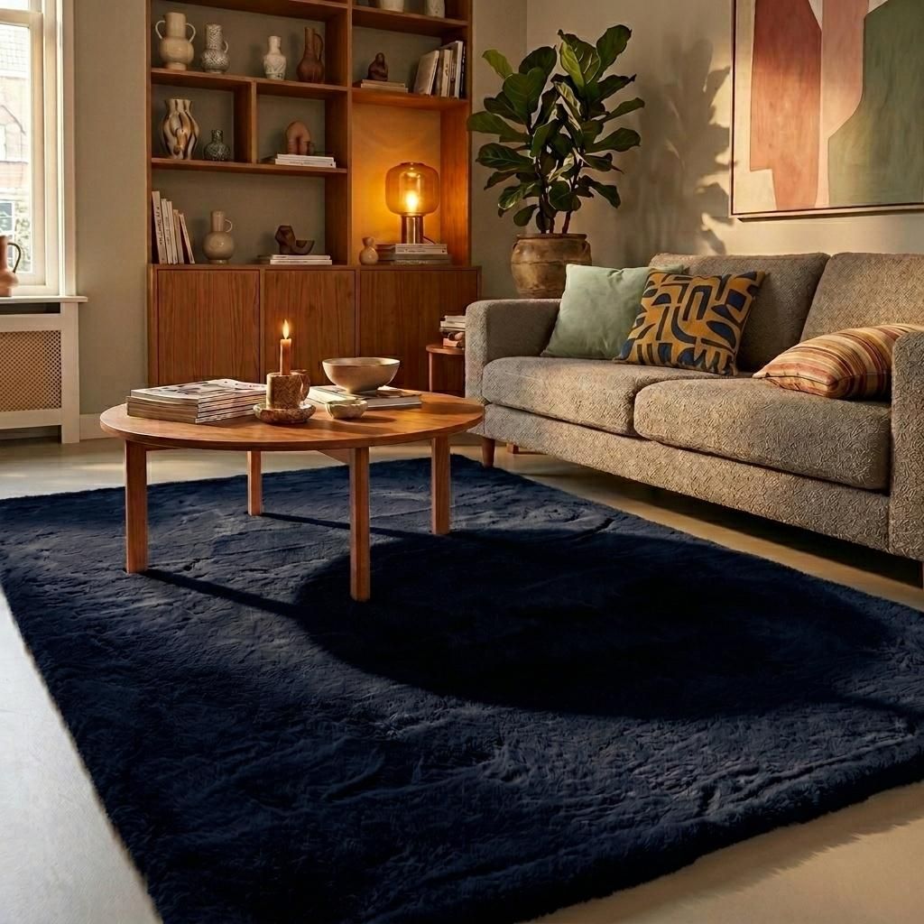 Volero - Hochflor Teppich - Comfy Supreme Dunkelblau - Produktbild 