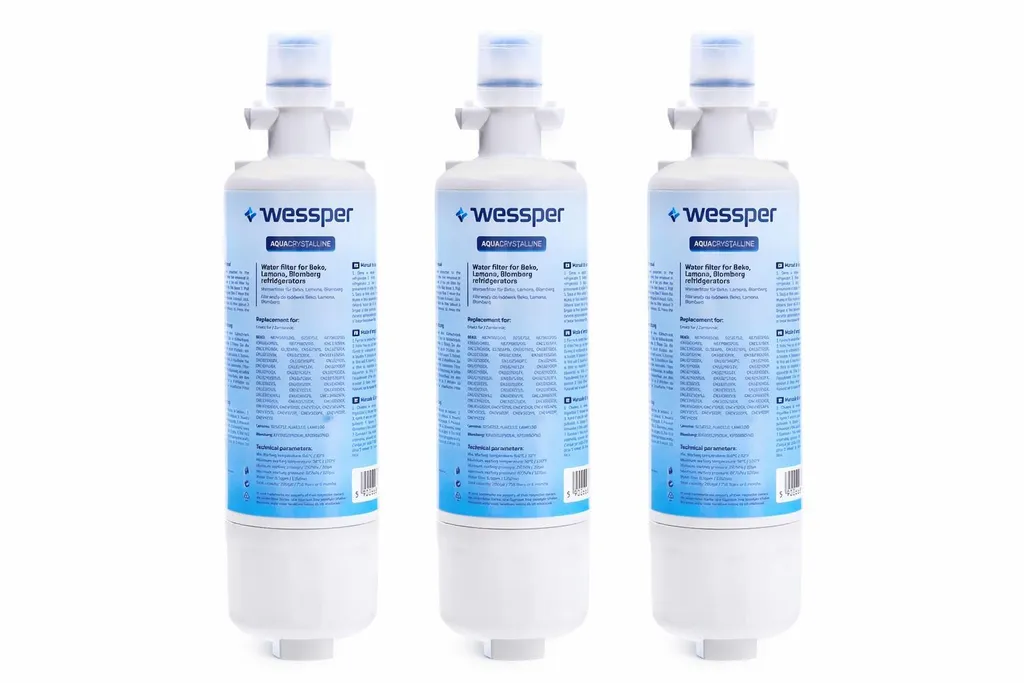 Set 3 Filtri Acqua Wessper 4874960100 per Beko Grundig Lamona - Offerta