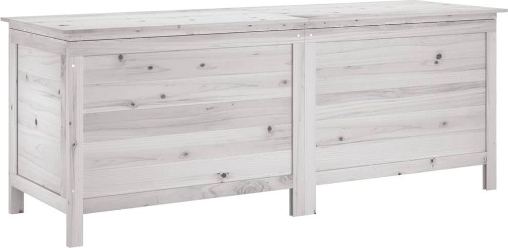 Gartentruhe Weiß 150x50x56,5 cm Massivholz Tanne