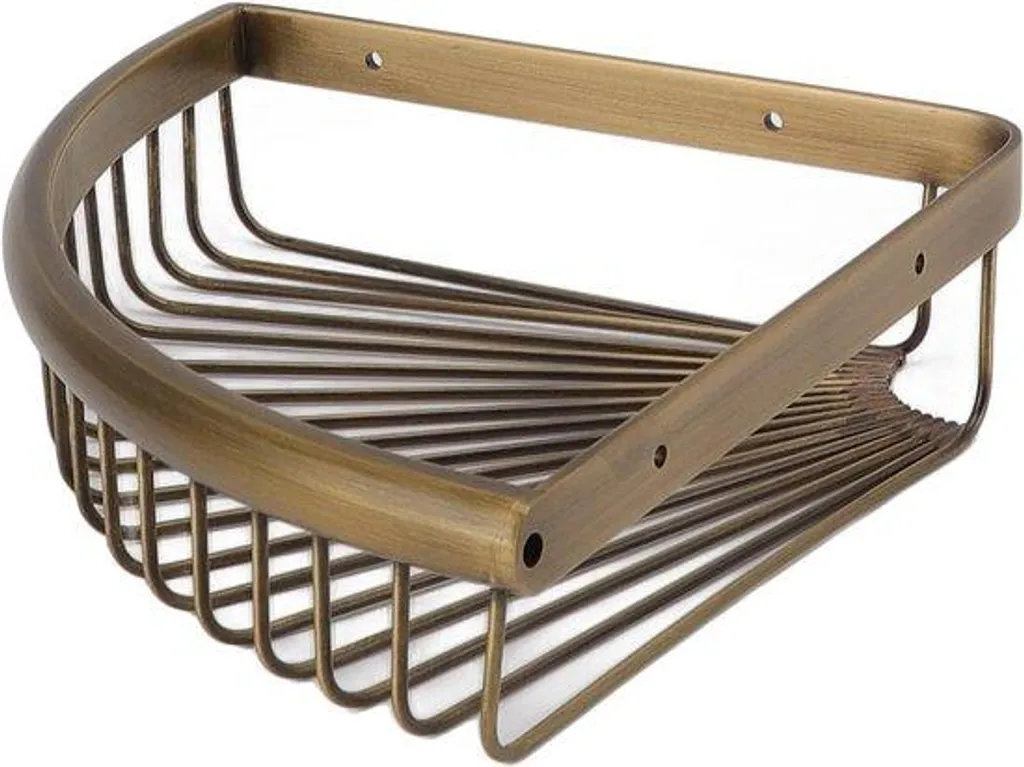 Organisateur de douche en laiton et acier : étagère murale inox durable