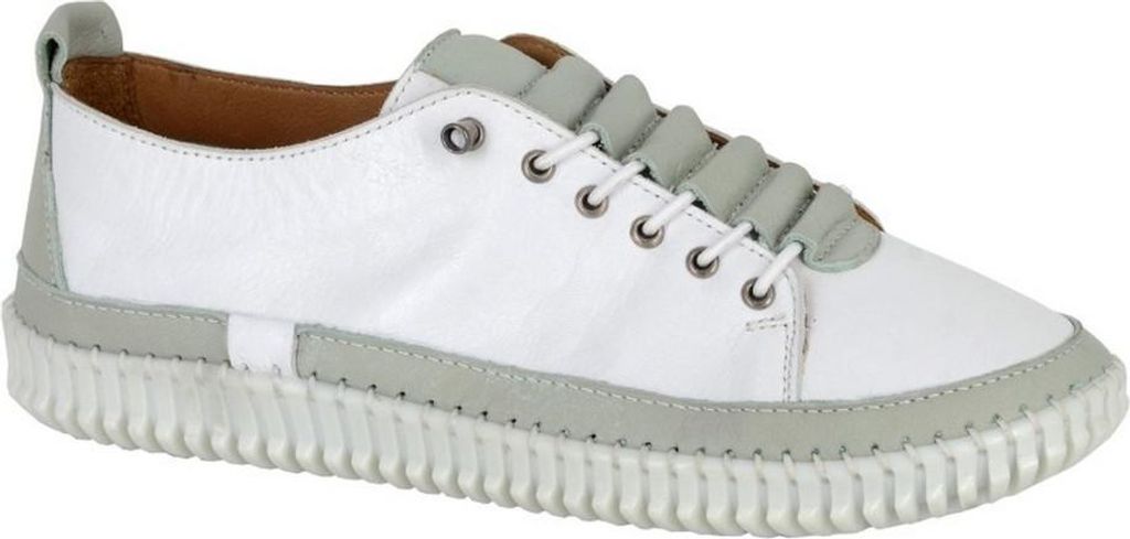 Mod Comfys - Sneaker für Damen, Weiches Softie-Leder DF4648 (41 EU) (Weiß/Minzgrün)