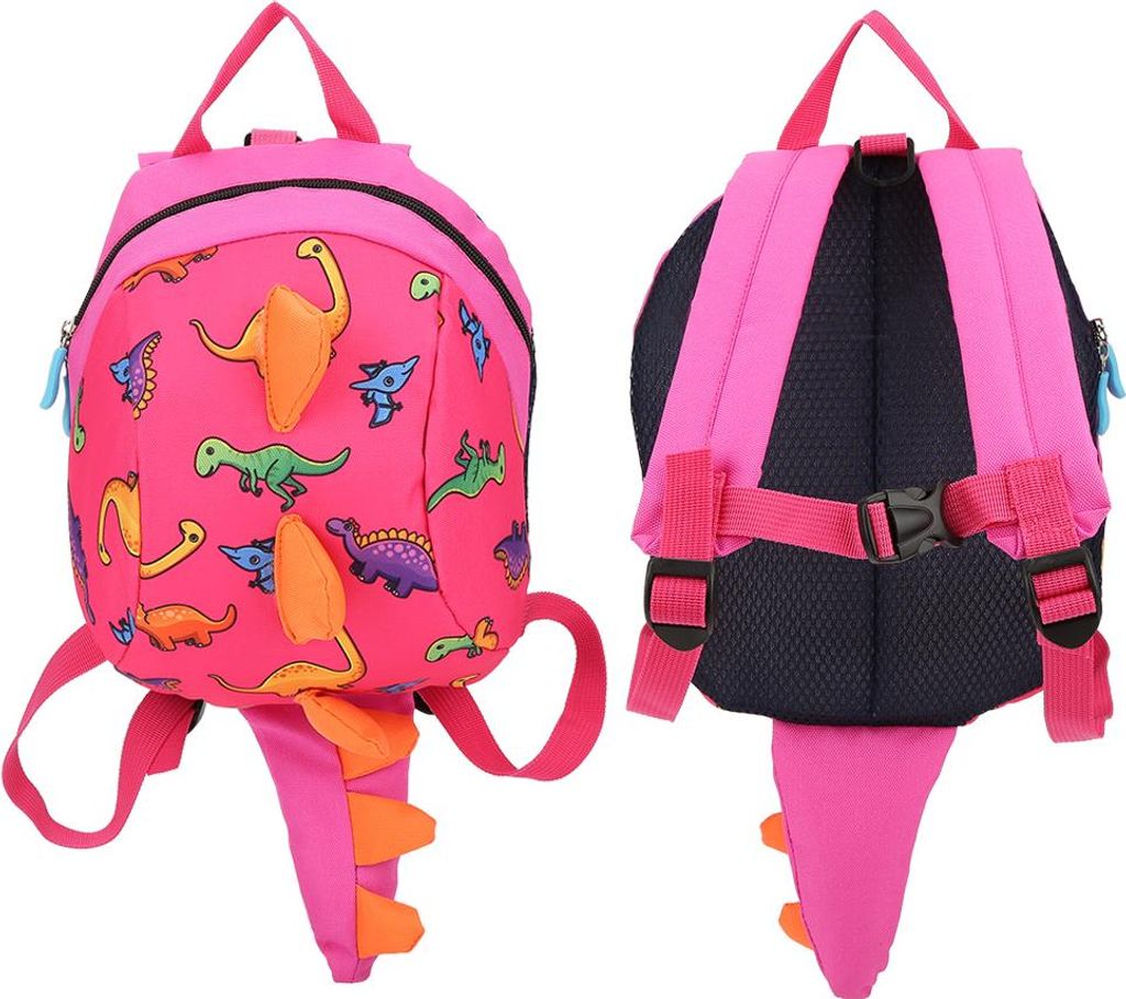 Dinosaurier-Rucksack für Kinder Kleinkinder Tasche Cartoon-Rucksack für Vorschulkinder Jungen Mädchen (rosa)