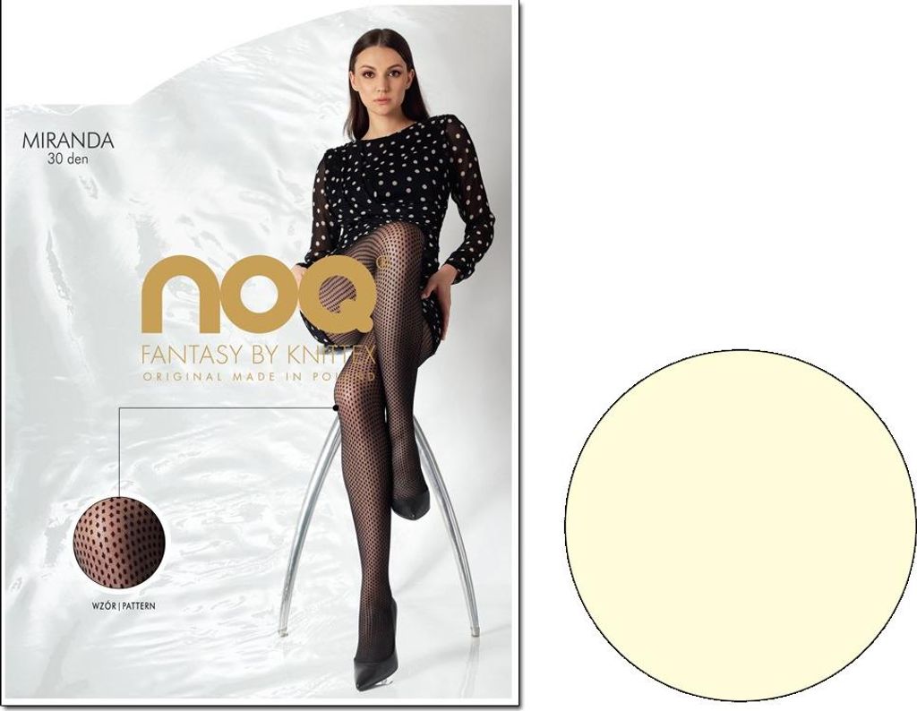 Gepunktete Damenstrumpfhose 30 den 3 Ecru