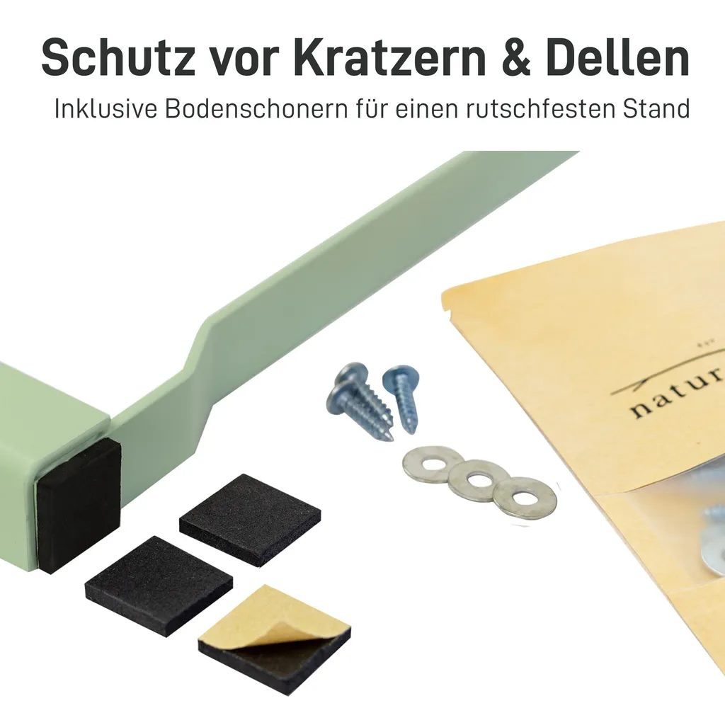 Natural Goods Berlin telaio per mobili BIERZELT, set per tenda da birra fai da te, telaio per tavolo pieghevole, telaio per panca, set per tendone, acciaio inox, H100,5 x L43cm - tavolo da bar, verde pastello, 2 pezzi - 7