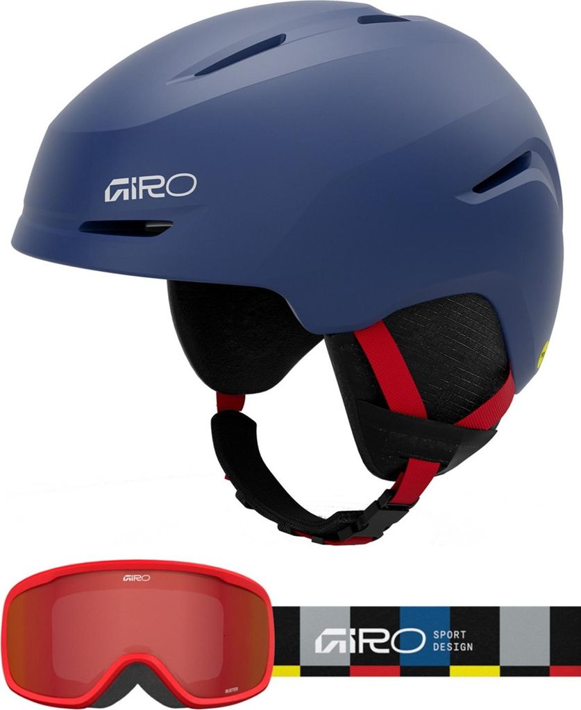 Giro Spur CP Kinder Skihelm Skibrille Set matte blue red 240224 : S = 52 - 55,5 cm