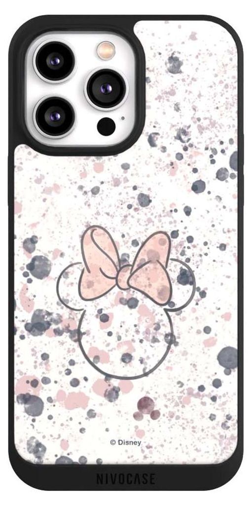 NIVOCASE Handyhülle für Apple iPhone 14 Pro Max Hülle NIVOpure Case Schwarz Disney Minnie Mouse Wasserfarbe