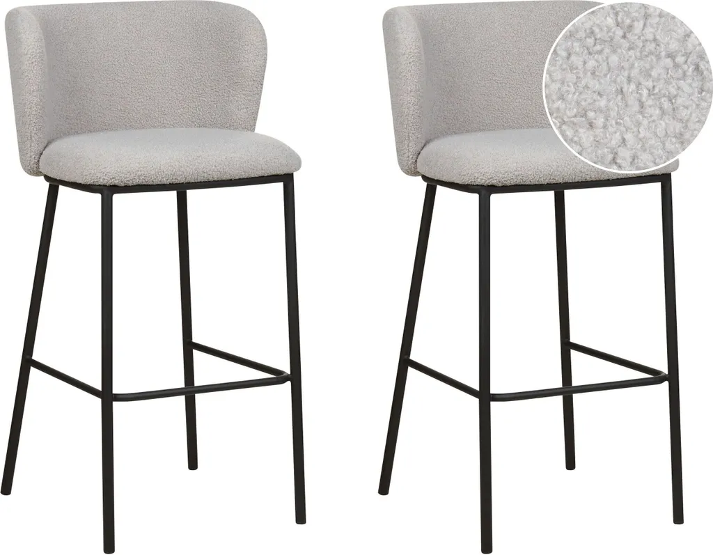 Ensemble 2 chaises de bar grises Mina Lumarko pour comptoir et bar
