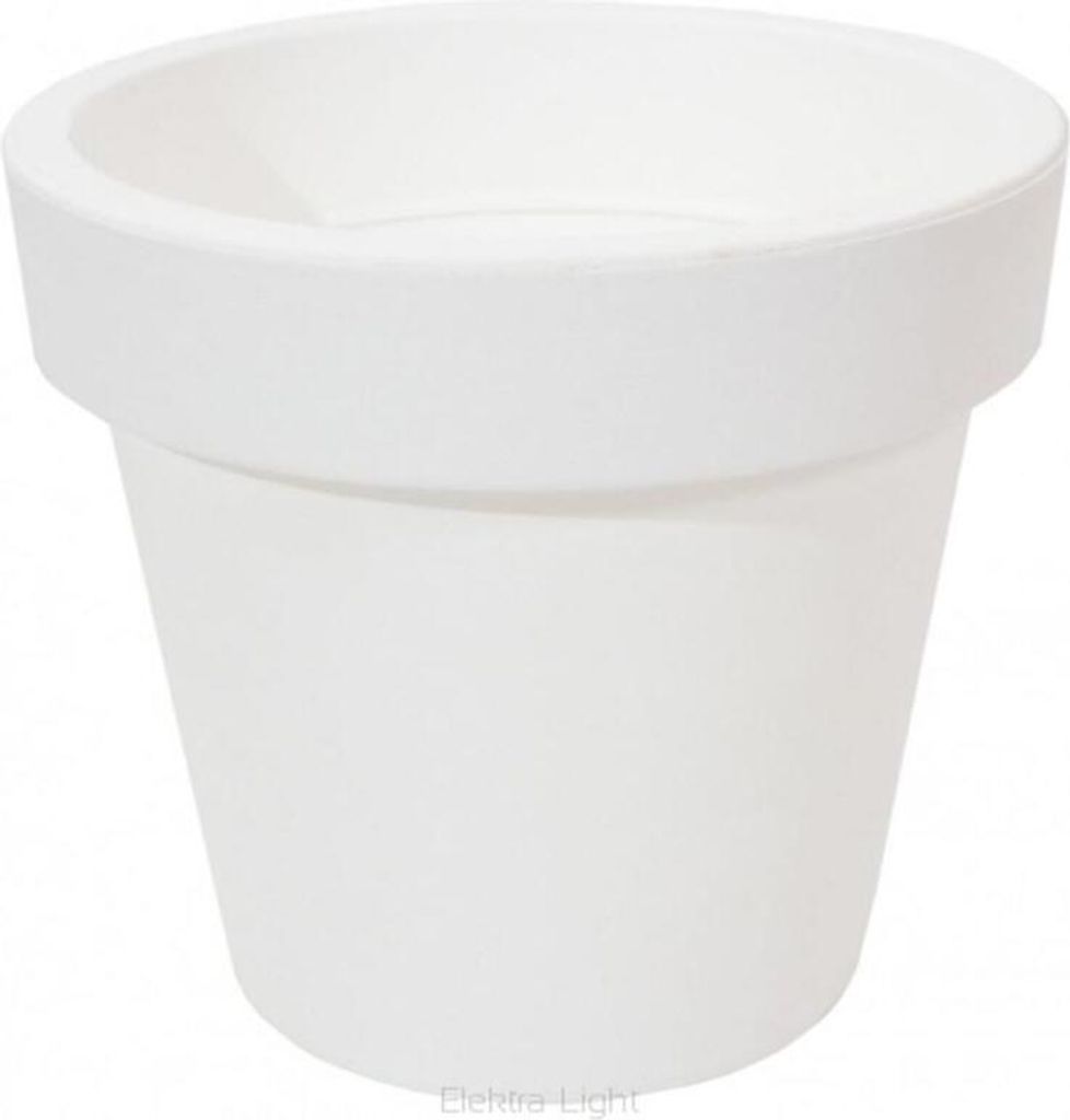A white flower pot on a white background.