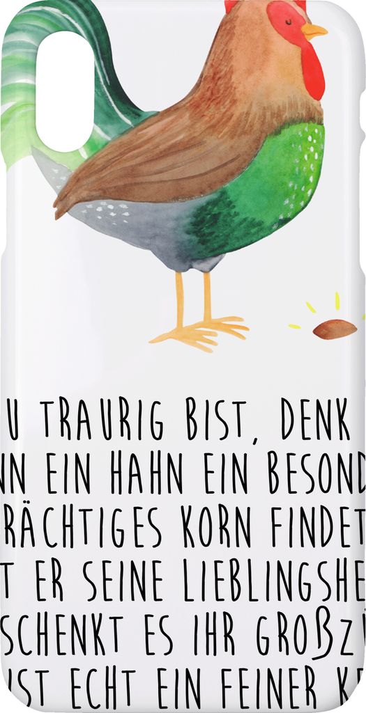 Mr. & Mrs. Panda Iphone 10 Handyhülle Hahn Korn - Weiß - Geschenk, Eier, Handy, Bauernhof, Cover, X, Henne, Hülle, Natur