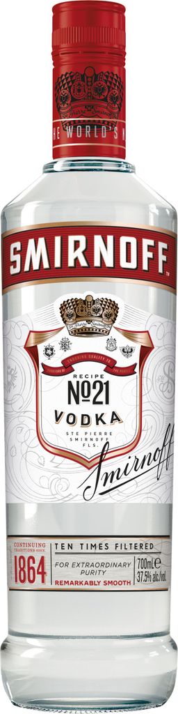 Distilled No. Vodka Smirnoff Red Triple Label