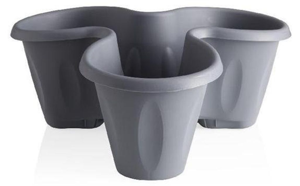 Pot de fleurs "Trifoglio" - Gris - D 40 x H 16 cm Image du produit 