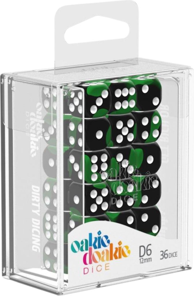 oakie doakie DICE D6 Dice 12 mm Glow in the Dark - Biohazard (36)