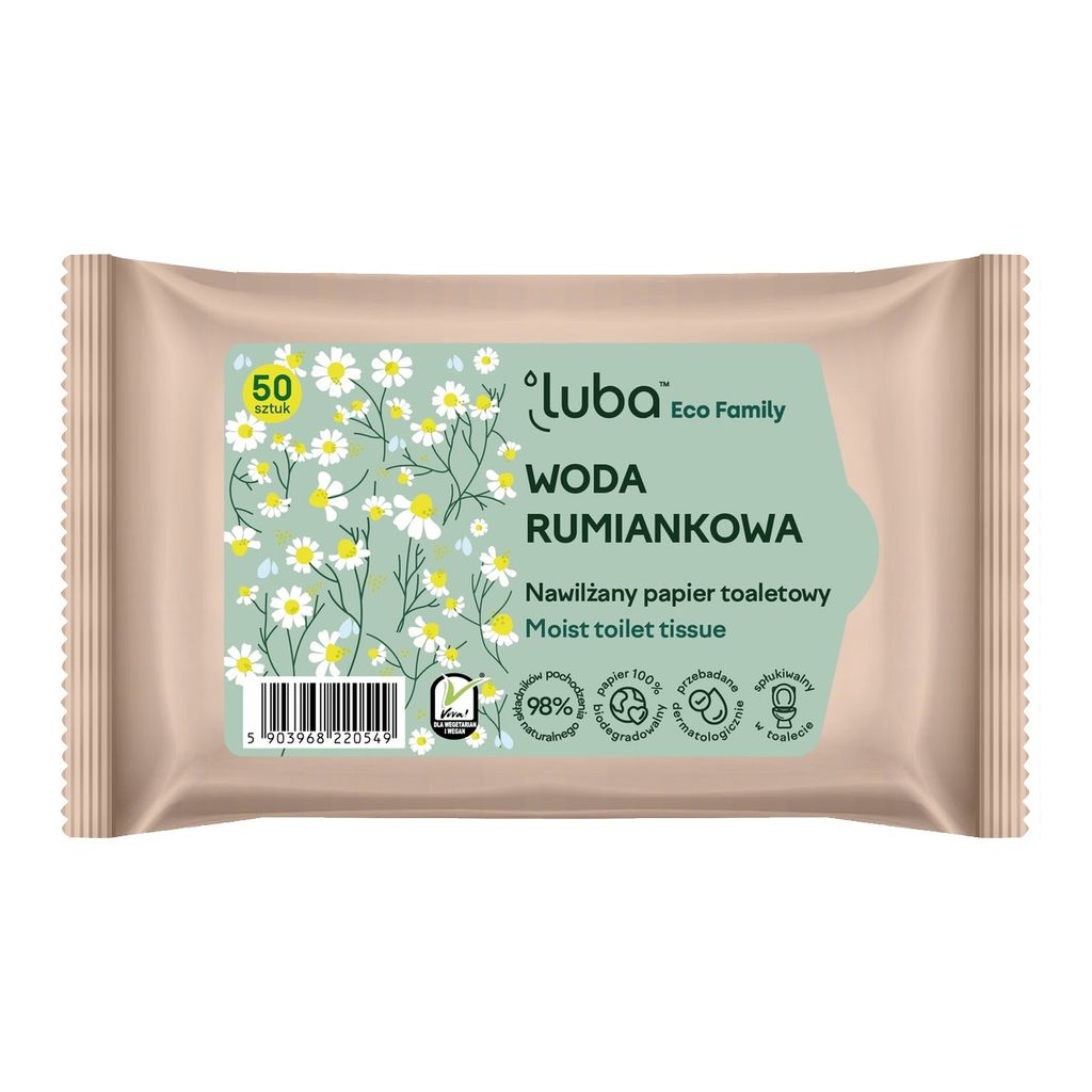 Luba Eco Family Feuchtes Toilettenpapier mit Kamillenwasser, 50 Tücher