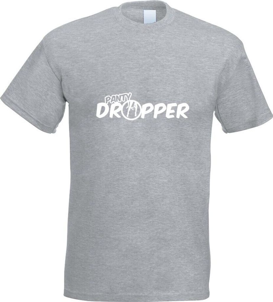 Kiwistar - T-Shirt - Graumeliert - Panty Dropper Motiv Bedruckt Funshirt Design Print - mit Motiv Bedruckt - Funshirt Design - Sport - Freizeit - H...