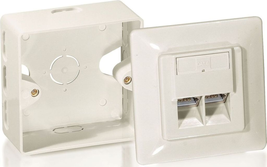 Equip 125765 RJ45 Dose equip 2xRJ45 Cat6 Unterputz Perlweiss