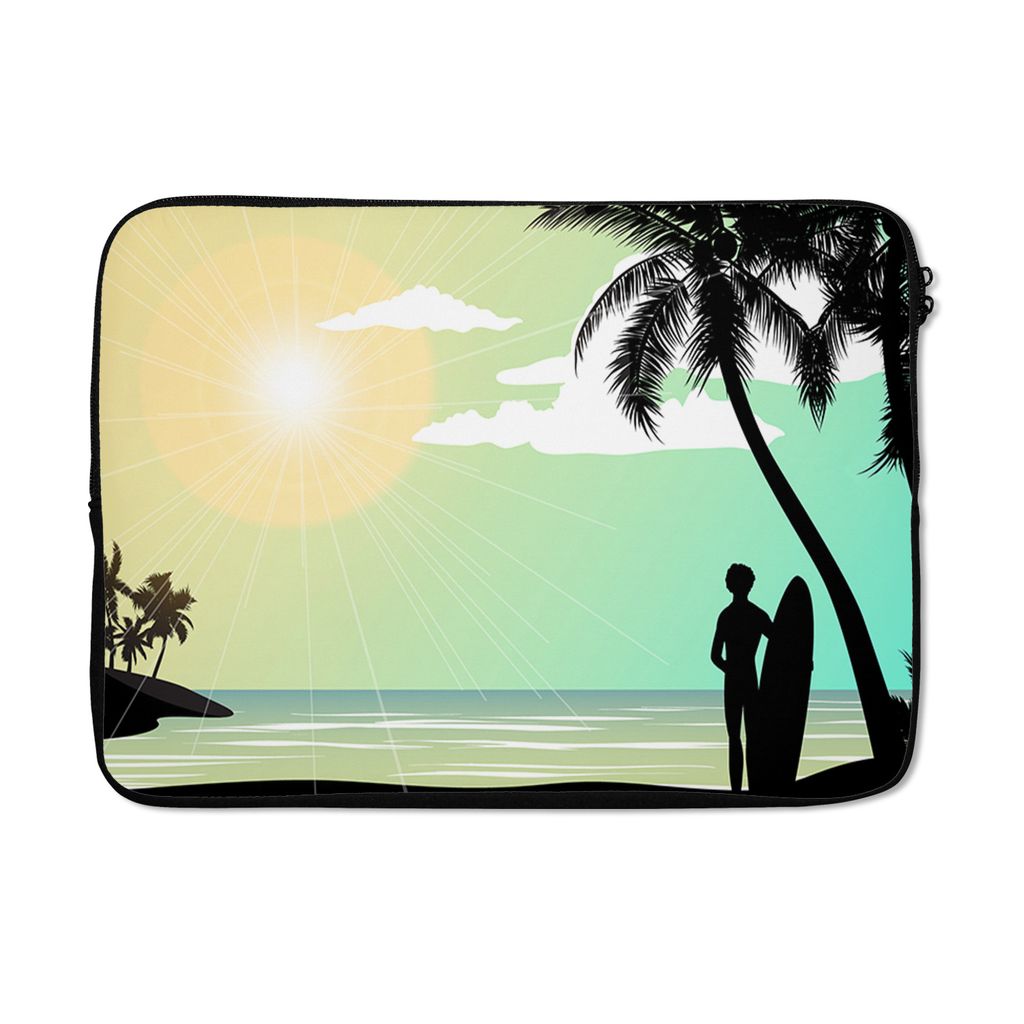 MuchoWow® Laptop Hülle 14 ZollMeer - Surfen - Sonne - Palme Produktbild 