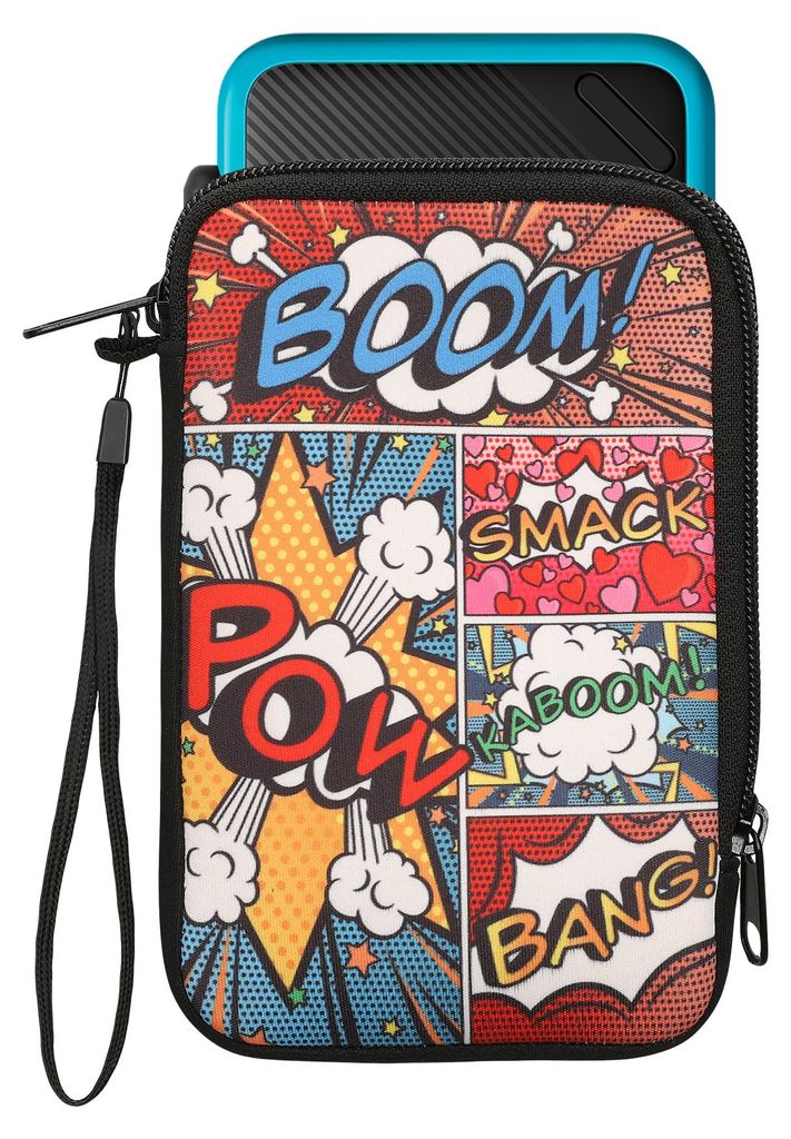 kwmobile Tasche kompatibel mit Nintendo 3DS XL - Neopren Hülle - Comic Symbole Mehrfarbig