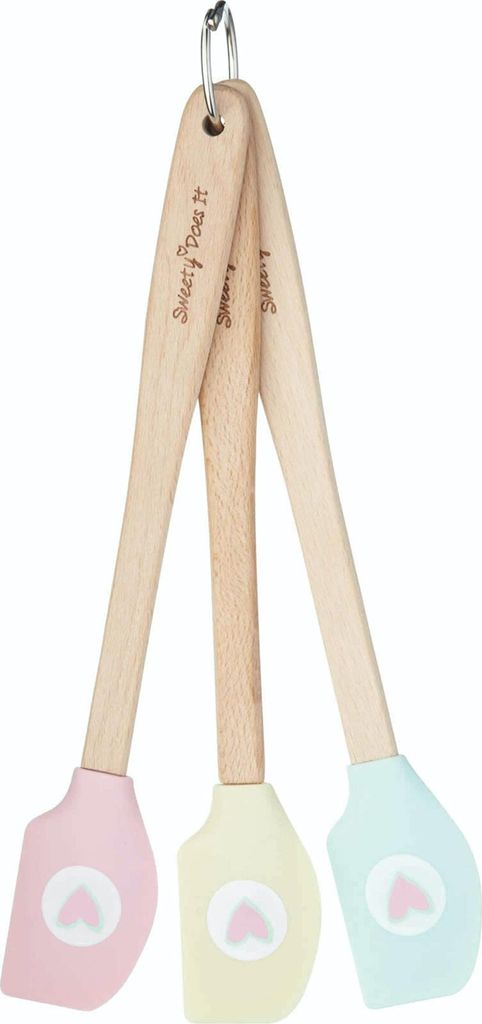 Mini grattoir en silicone avec manche en bois 3 pièces Image du produit 