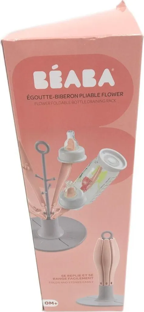BEABA Égouttoir à Biberons Rose Compact - Sèche-Biberons Transportable - 5