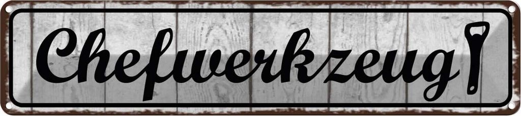 vianmo Blechschild 10x46 cm Chefwerkzeug