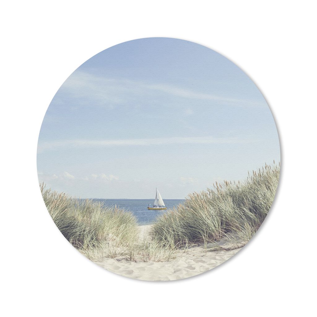 MuchoWow Mauspad Mousepad Boot - Meer - Strand 20x20 cm - Mousepads - Maus Mat - Pad - Mausunterlage - Schreibtischmatte