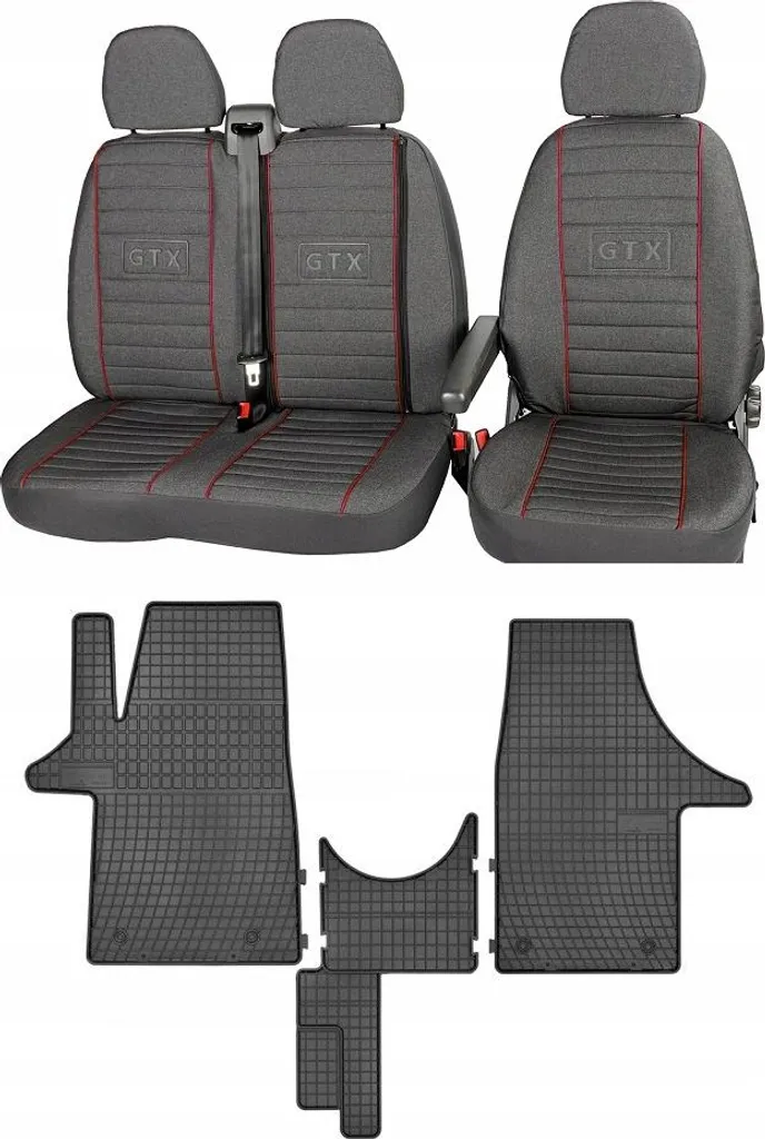 Kit Interni VW T5: Coprisedili Impermeabili e Tappetini Gomma per Camper