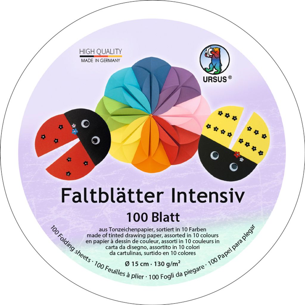 Faltblätter Intensiv rund, Ø 15 cm, 100 Blatt
