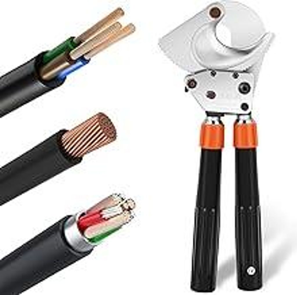 NEWTRY J52 Kabelschneider mit Ratsche, robust, für 500 mm² Kupfer-, Aluminiumkabel, gepanzerte Kabel, mühelos, einfaches Schneiden, professionel...