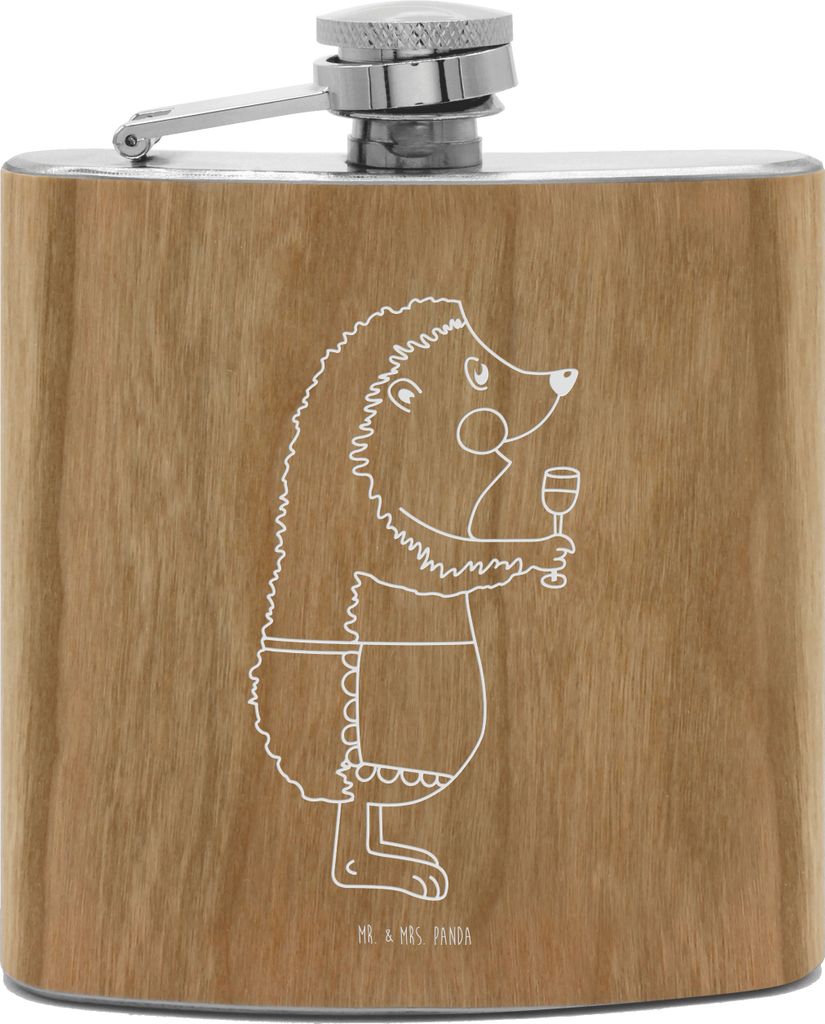 Mr. & Mrs. Panda Flachmann Igel Wein - Transparent - Geschenk, Tiere, Spruch, Alkoholflasche, Rotwein, taschenflasche, Weinglas, Weintrinker, Aus E...