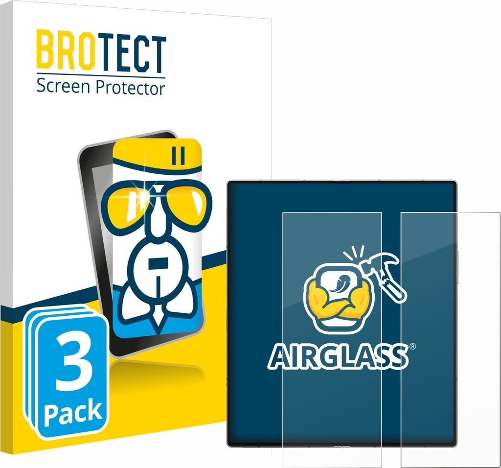 3x BROTECT Schutzglas für Samsung Galaxy Z Fold 6 5G (Inneres Display) Schutzfolie Panzer Folie Glas Display Schutz klar
