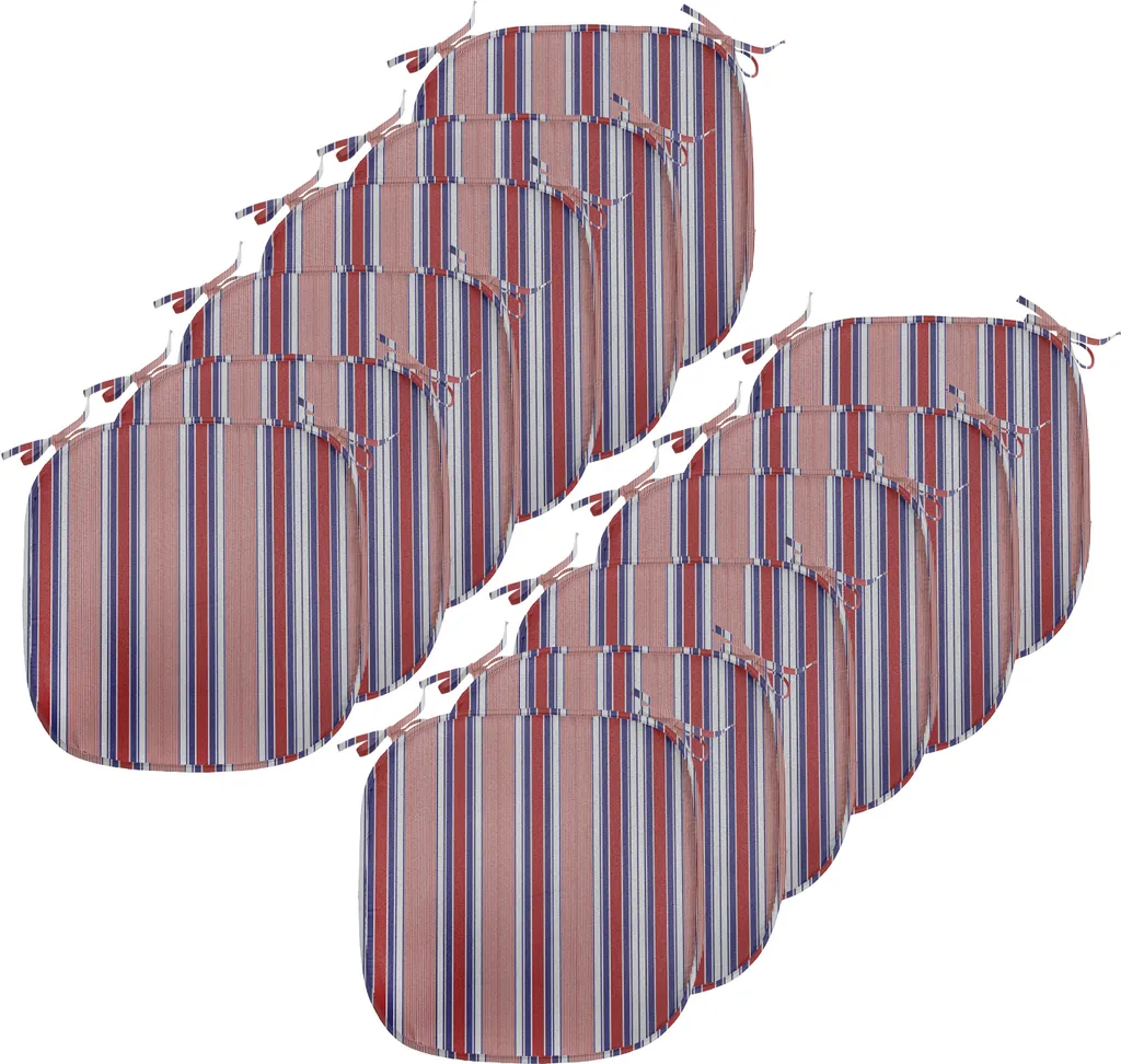 ABAKUHAUS Housses de Chaise Rayées Lot de 12 Galettes Imperméables 40x40