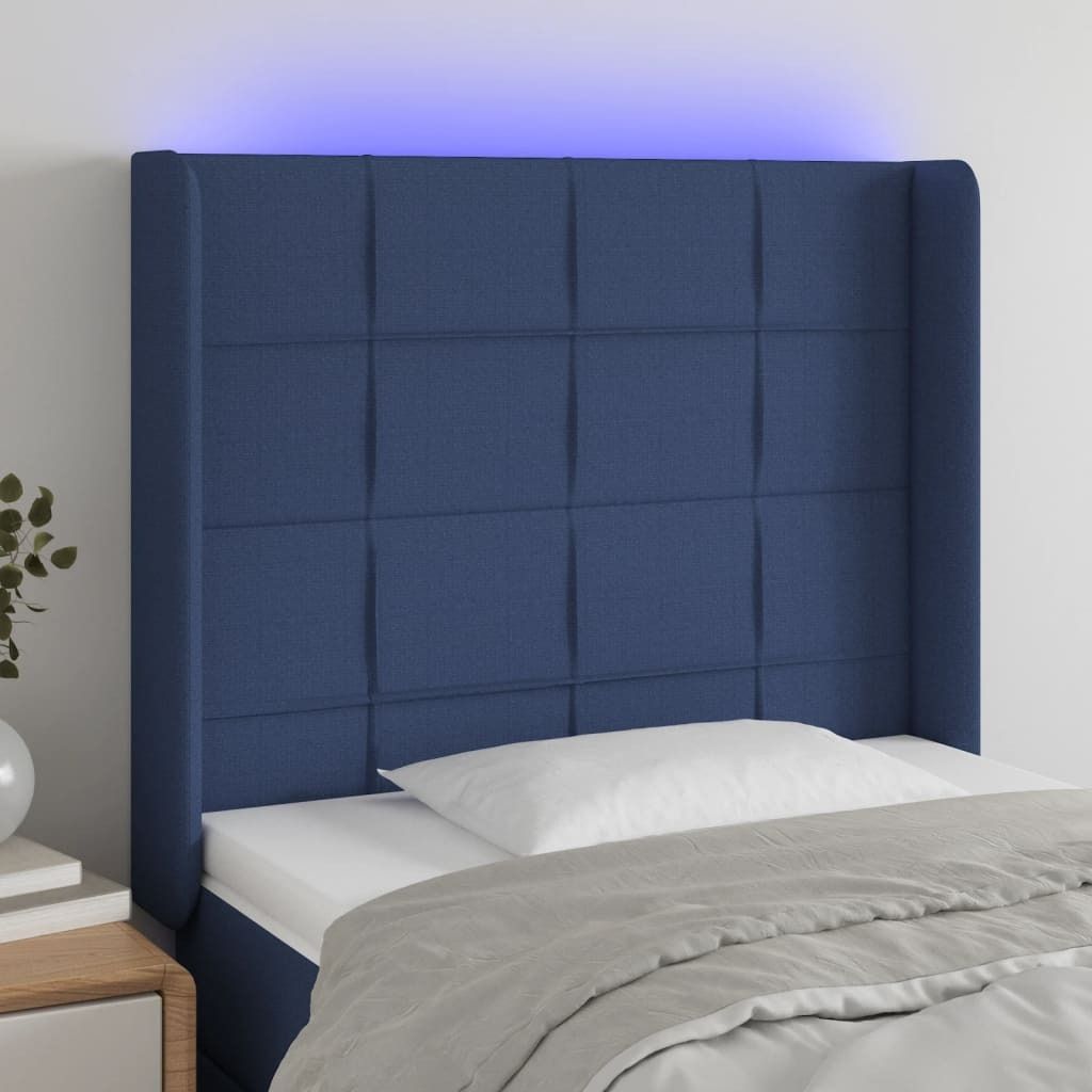 Maison Exclusive - LED Kopfteil Blau 83x16x118/128 cm Stoff