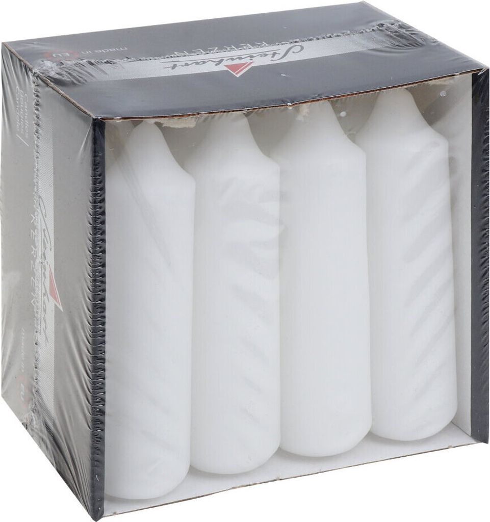 Adventskerzen Weiß 100 x Ø 25 mm, 12 Stück
